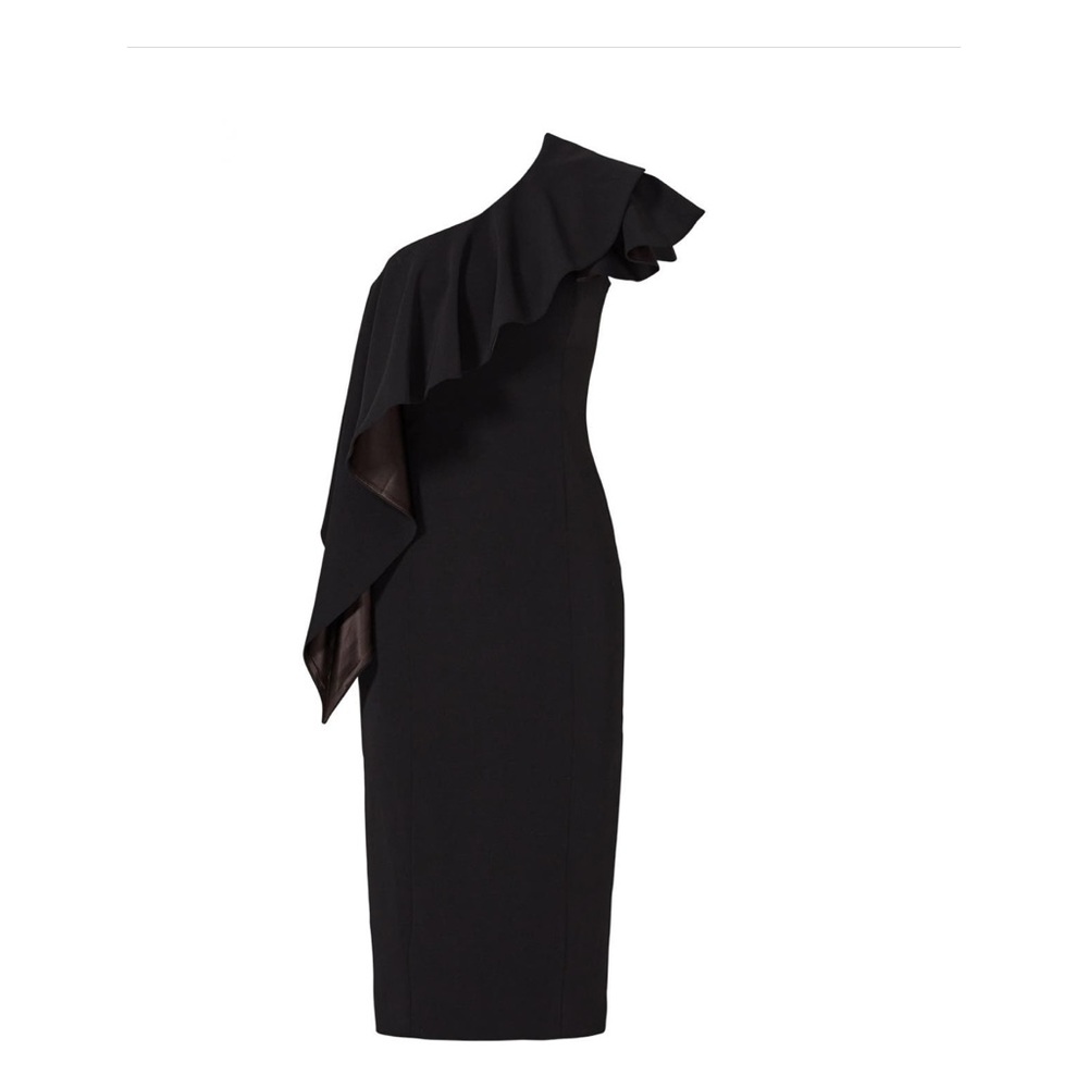 JAYGODFREY Black One-Shoulder Dress with Ruffle (A51)